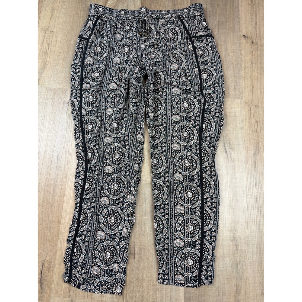 Hei Hei Anthropologie Pradallano‎ Jogger Pants Black Floral Paisley Rayon L